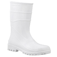 Bota PVC branca cano médio