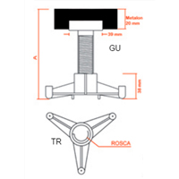 Espaçadores Plásticos - Modelo GU com base TR
